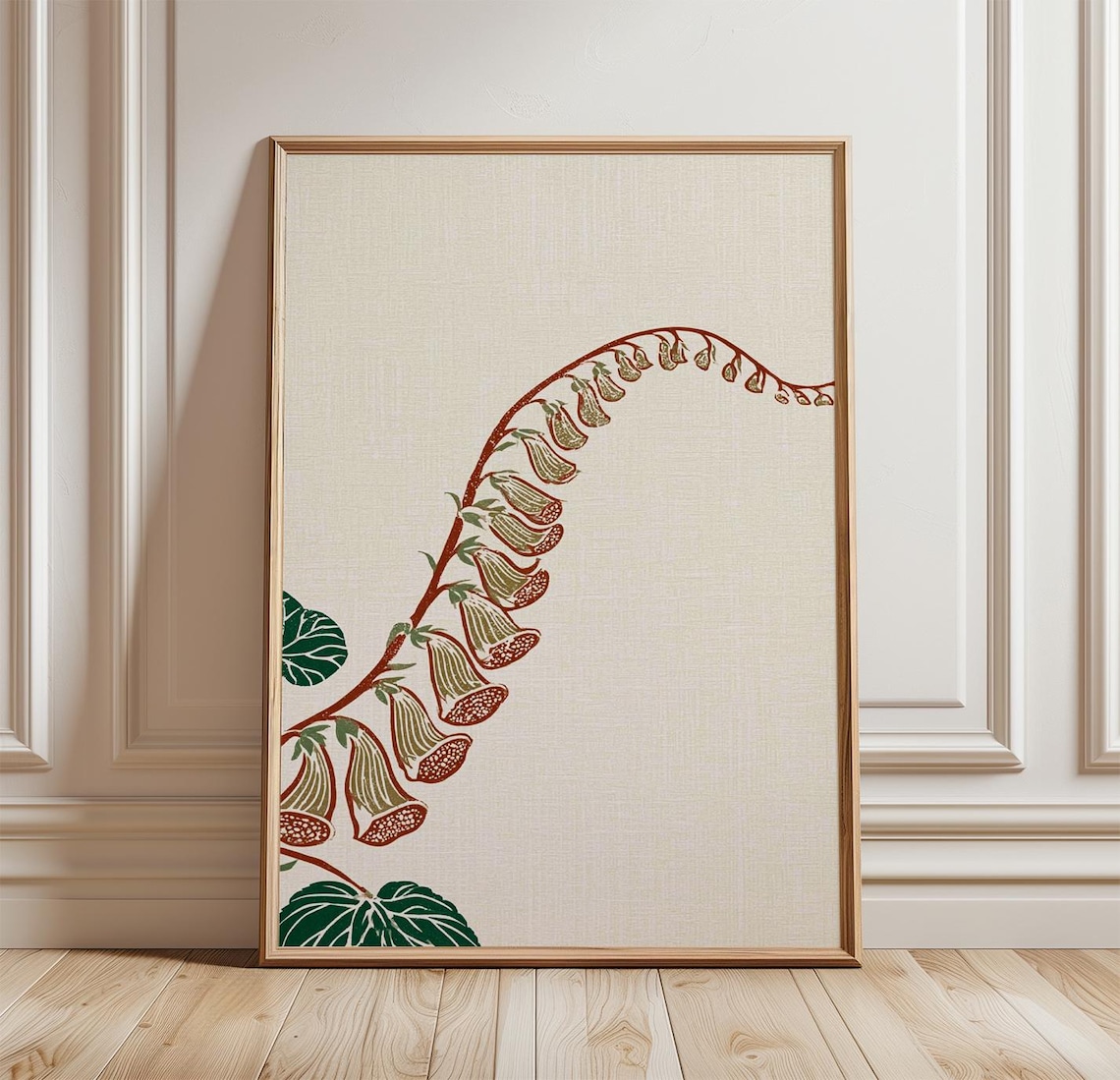 Minimal Foxglove Botanical Wall Art Print