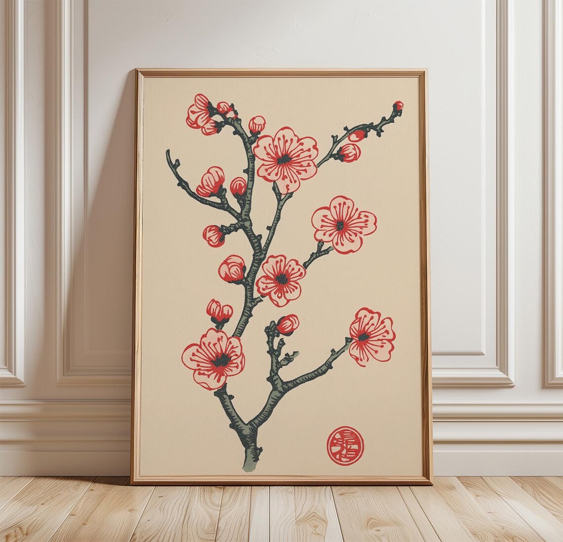 Plum Blossom Japanese Floral Art Print
