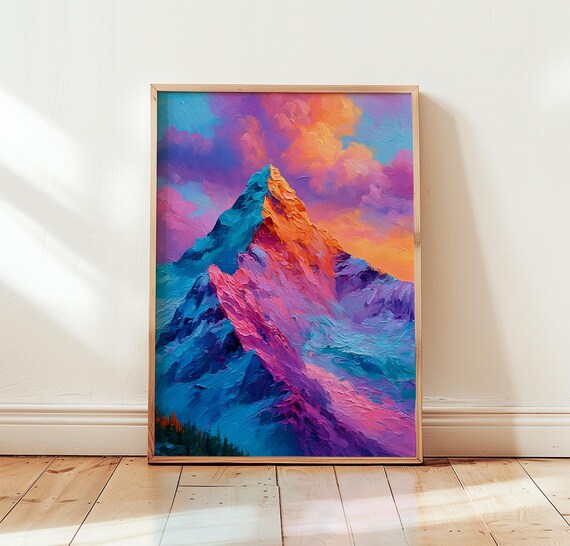 Mountain Landscape - Vibrant Abstract Nature Poster