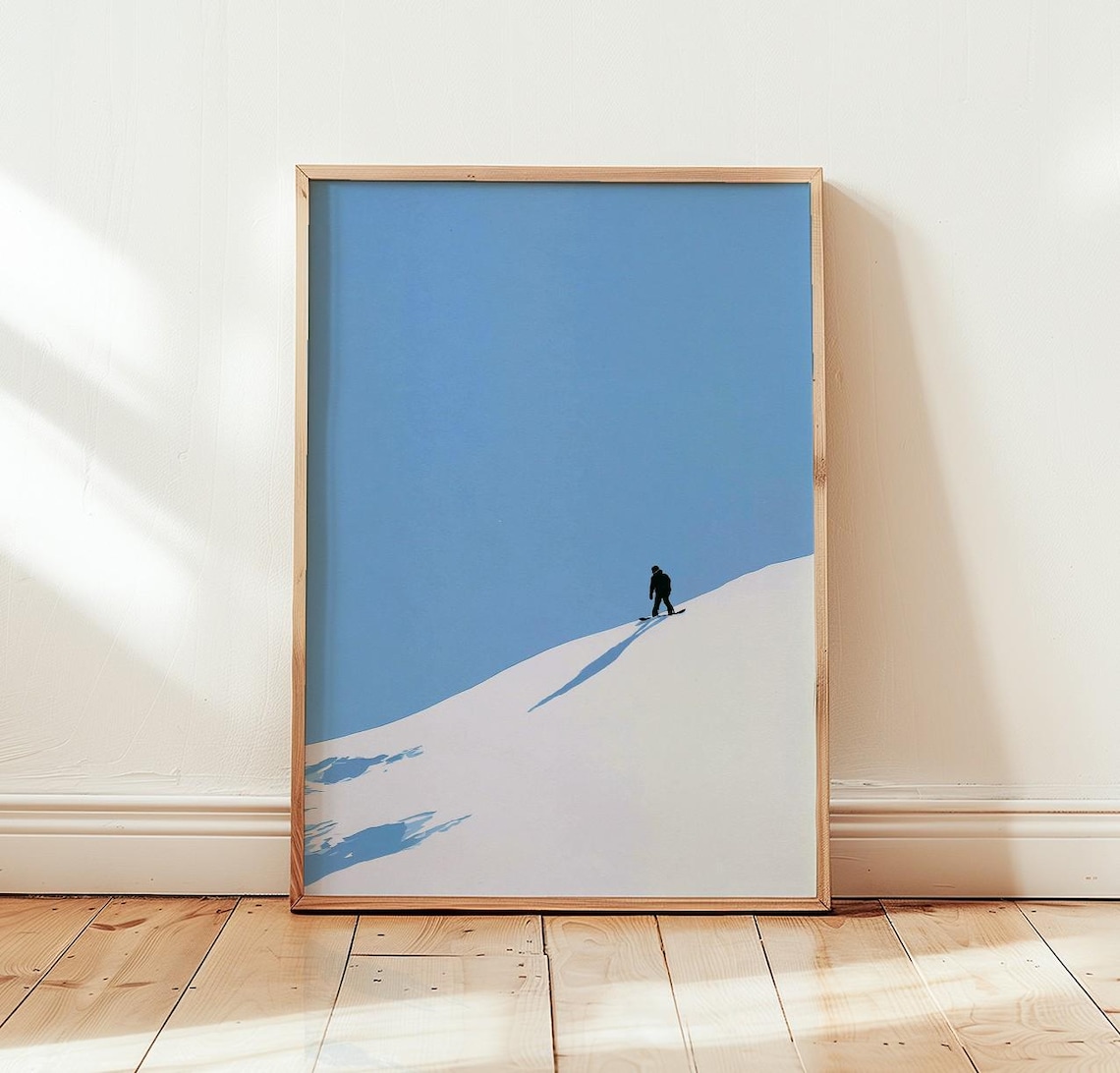 Snowboarder Minimalist Winter Sports Poster