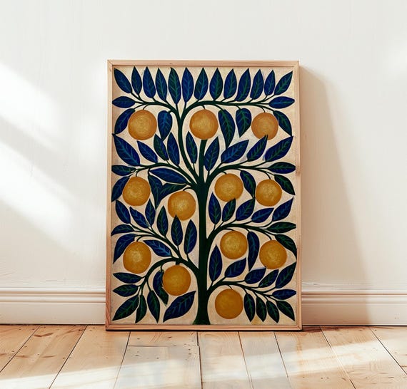 Orange Tree Mediterranean Botanical Art Print