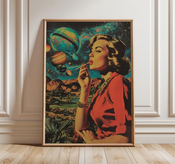 Retro Space Art, Vintage Surreal Collage