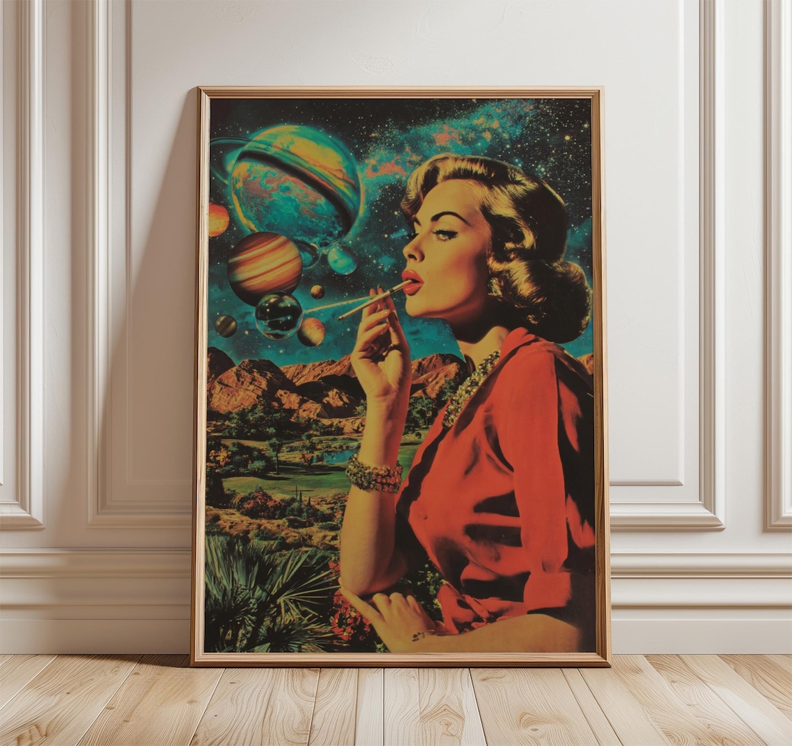 Retro Space Art, Vintage Surreal Collage