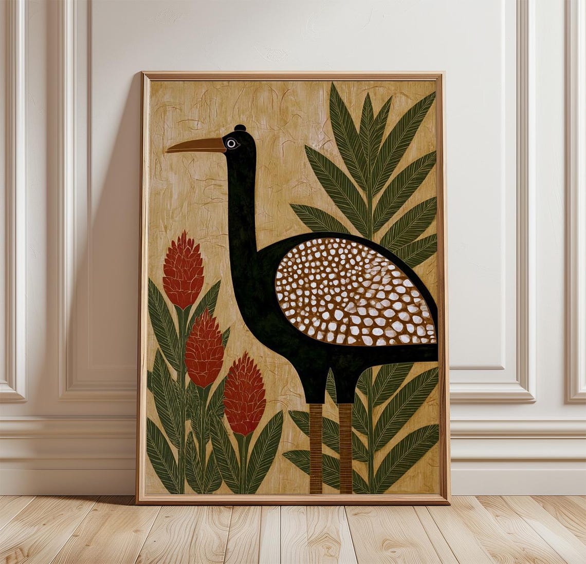 Cassowary Poster Tropical Bird Botanical Wall Art
