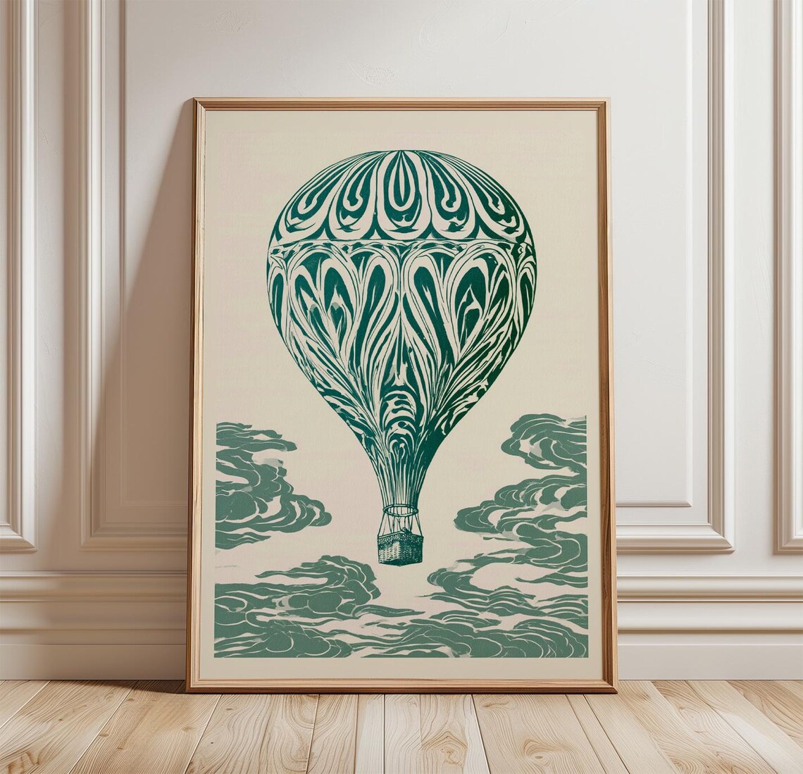 Hot Air Balloon Vintage Sky Art Print