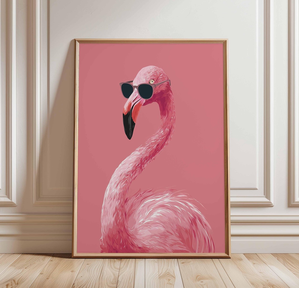 Cool Flamingo Funny Pink Bird Poster, Tropical Animal Print