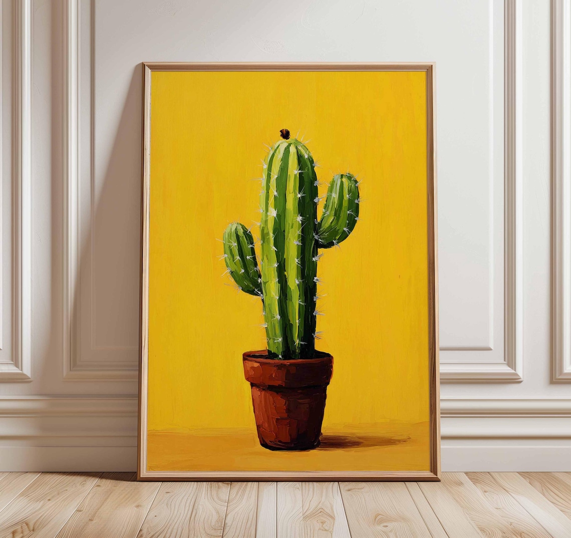 Cactus Art Print, Modern Boho Kitchen Decor