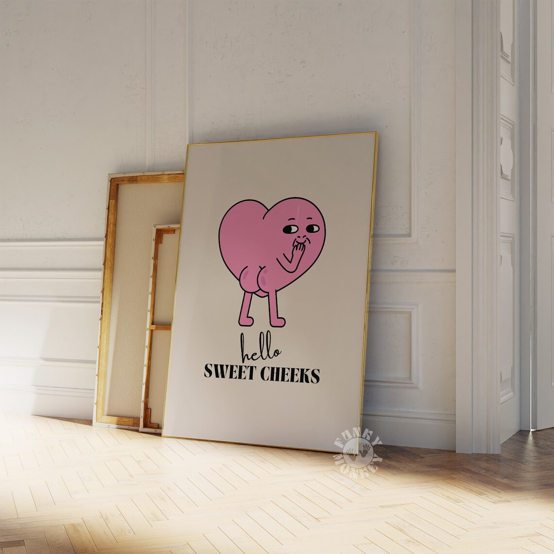 Hello Sweet Cheeks Retro Bathroom Art Print