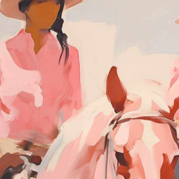 Cowgirl Painting Retro Western Art Print