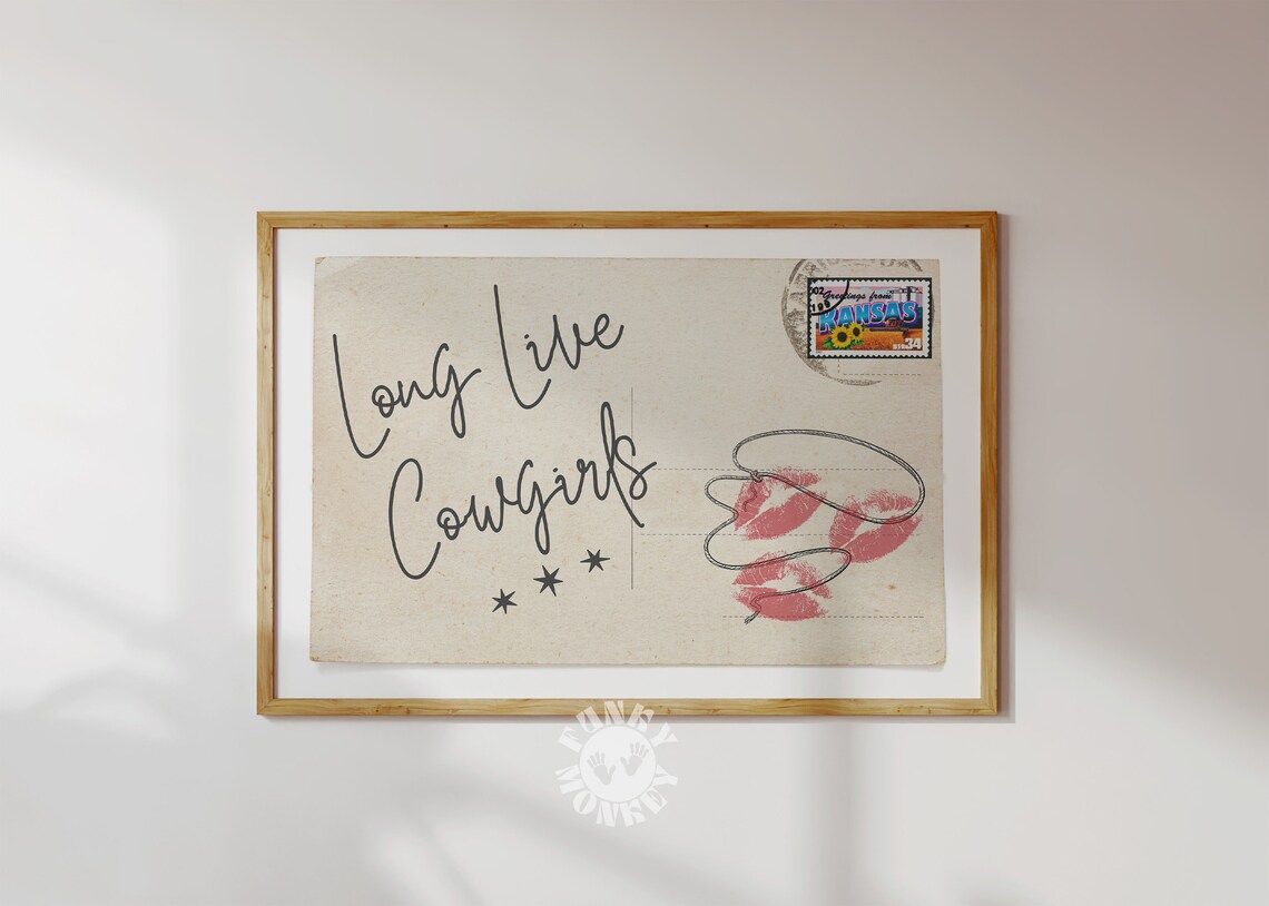 Long Live Cowgirls Vintage Retro Travel Poster - Image 2