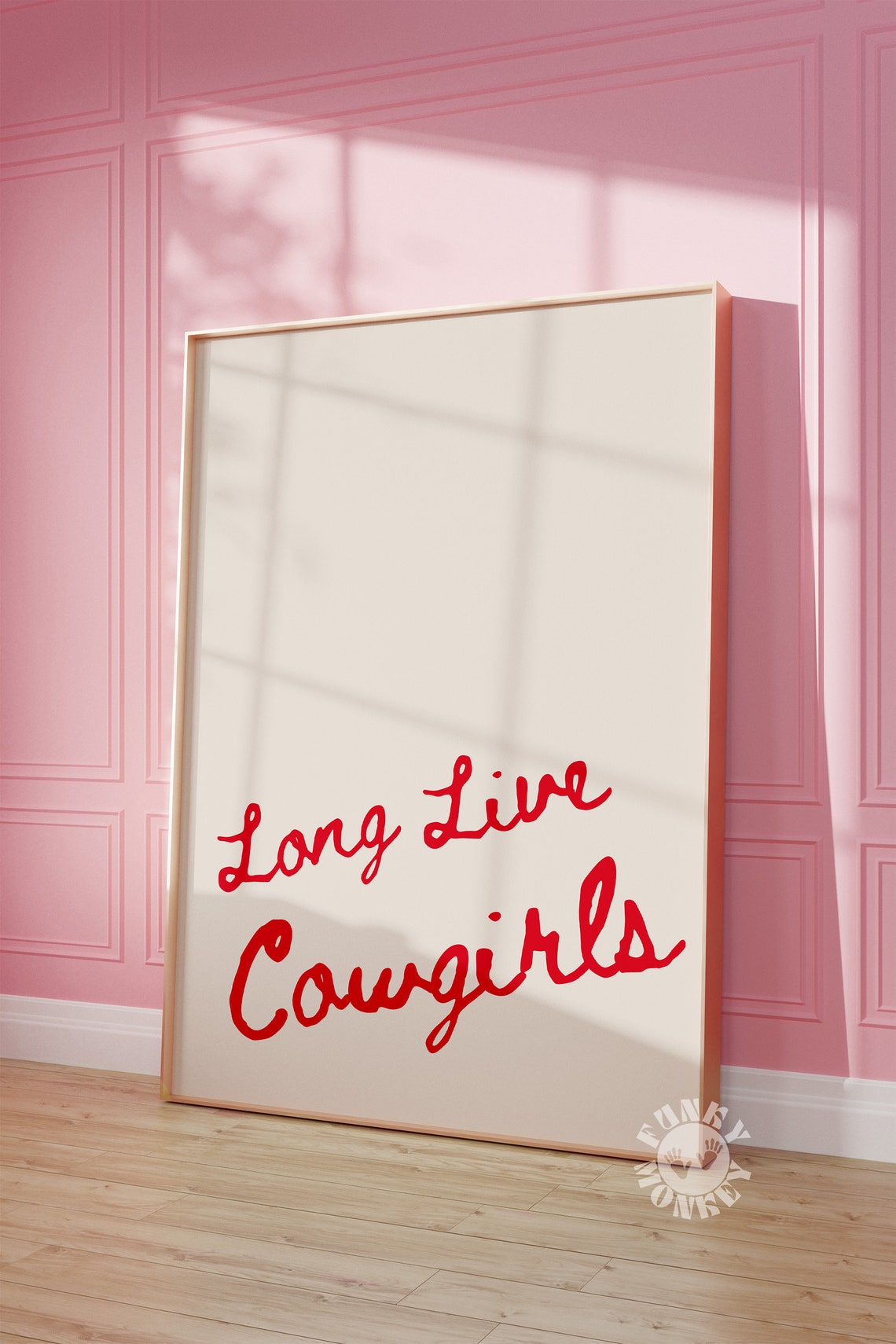 Long Live Cowgirls Red Handwritten Script Western Quote Poster - Image 3