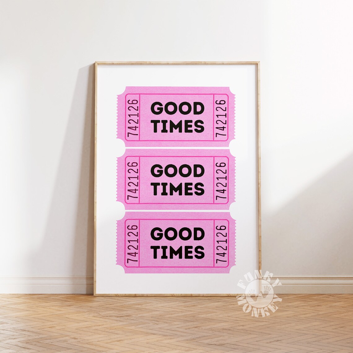 Good Times Ticket Stub Retro Bar Cart Art Print