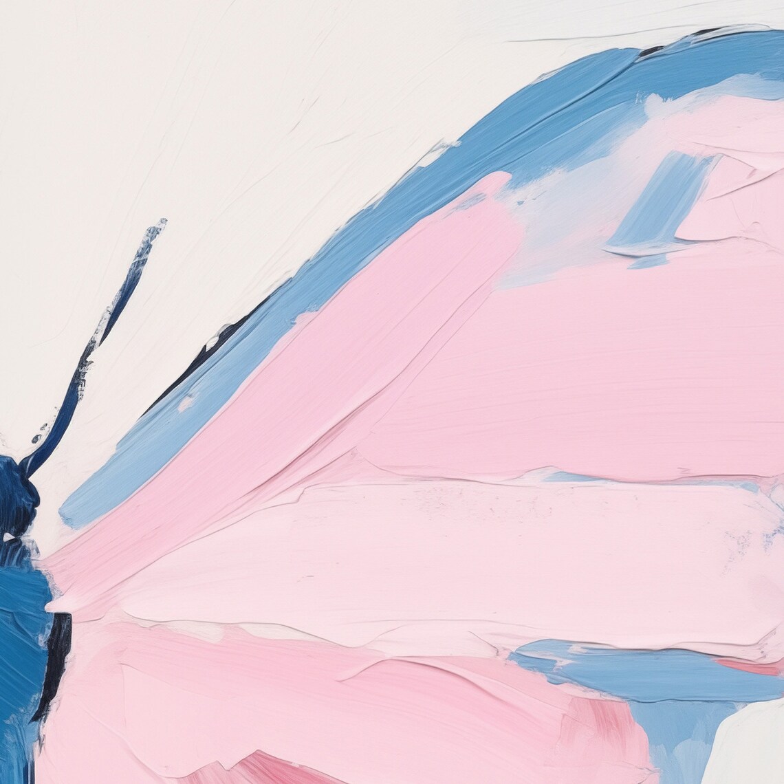 Butterfly Wall Art Print, Pink Blue Coquette Aesthetic