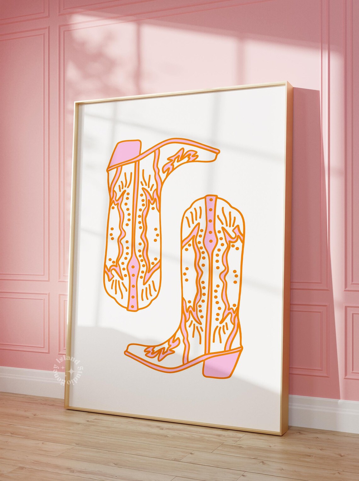Cowgirl Print, Pink Boots Western Dorm Decor