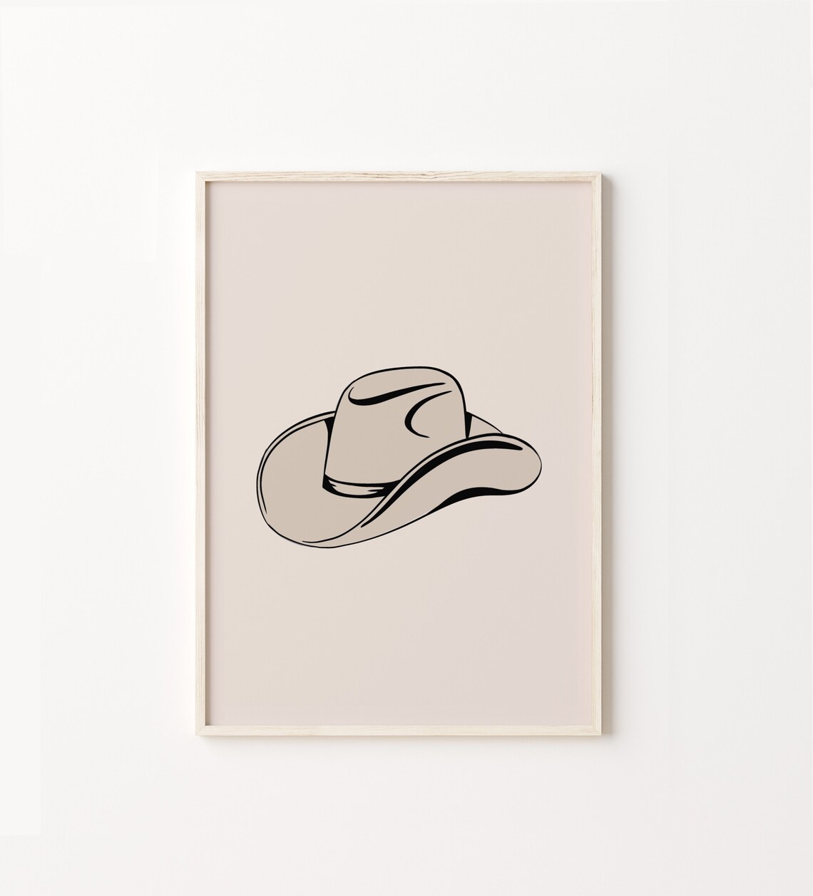 Cowboy Hat Print, Western Boho Neutral Wall Art