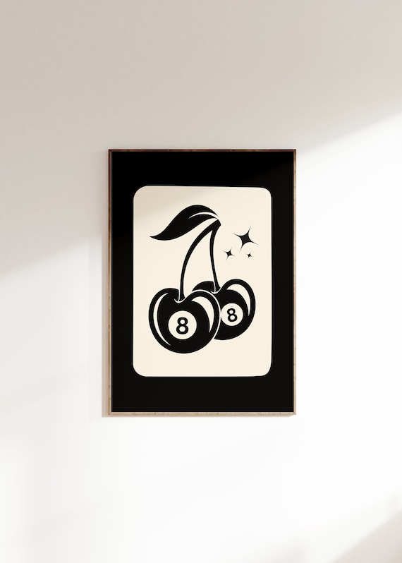 Funky Cherry Ball 8 Trendy Lucky You Art Print