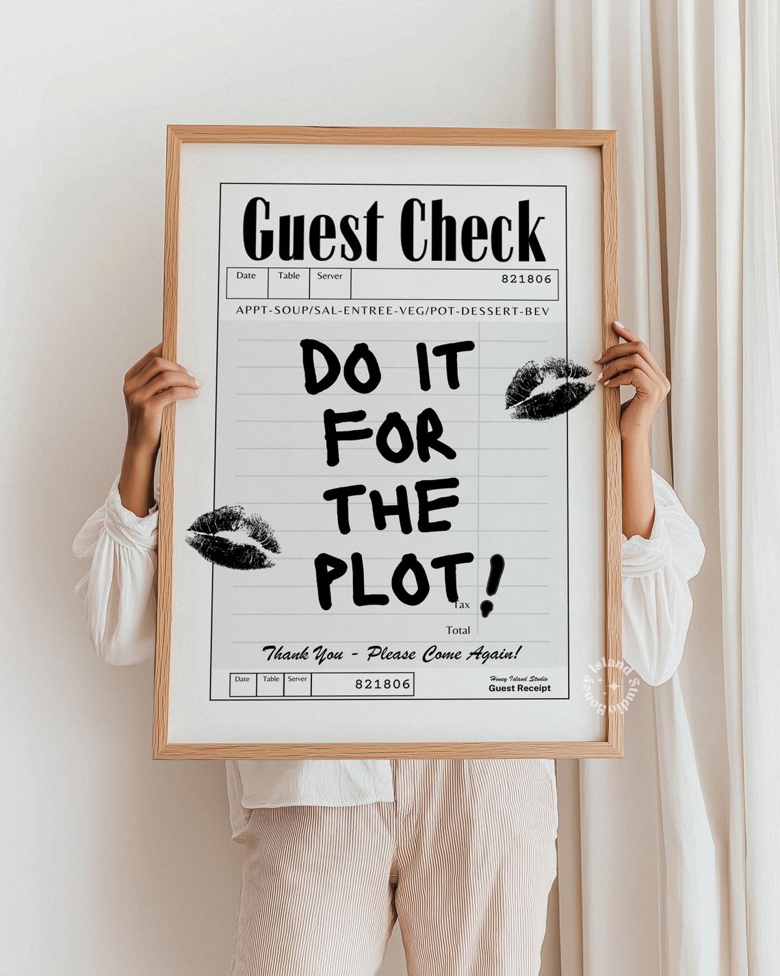 Do It For The Plot Guest Check Quote Trendy Restaurant Receipt Poster