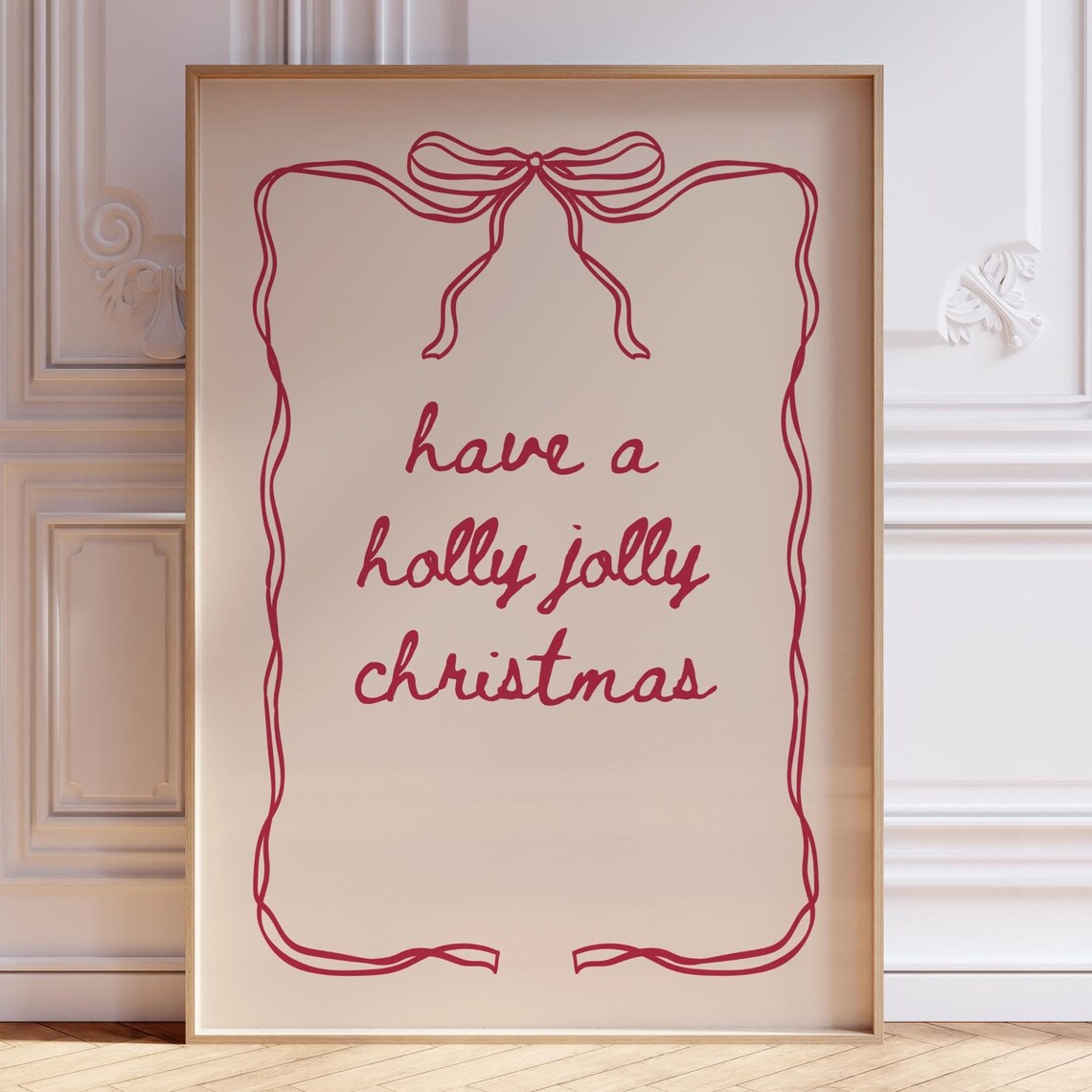 Have A Holly Jolly Christmas Coquette Bow Art Print - Image 4