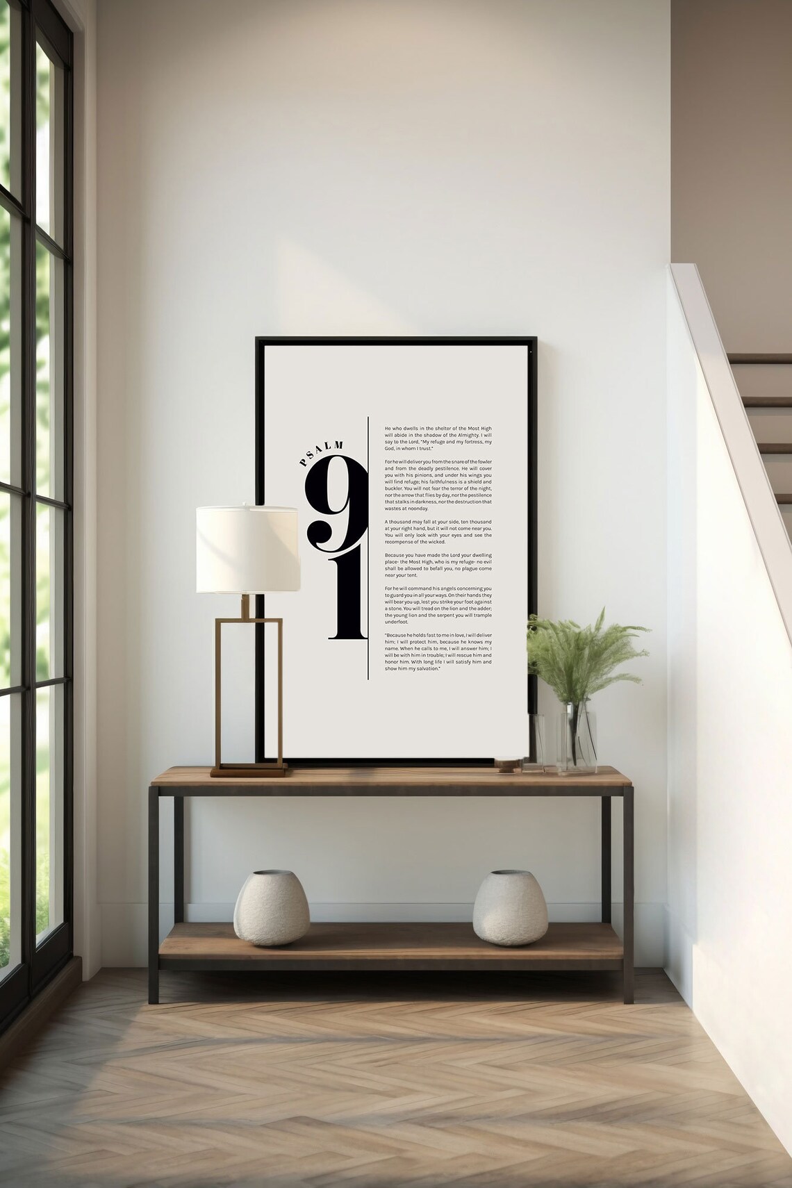 Psalm 91 Scripture Art Print, Contemporary Christian - Image 2