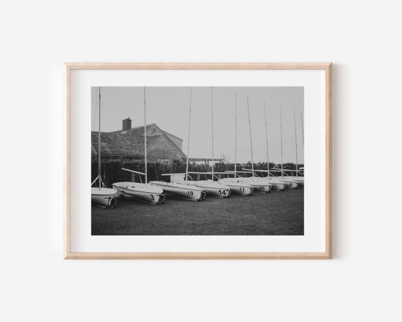 Nantucket Black and White Boat Photography Art Print
