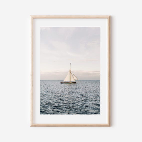 Nantucket Sailboat Photo Print, Coastal Wall Art