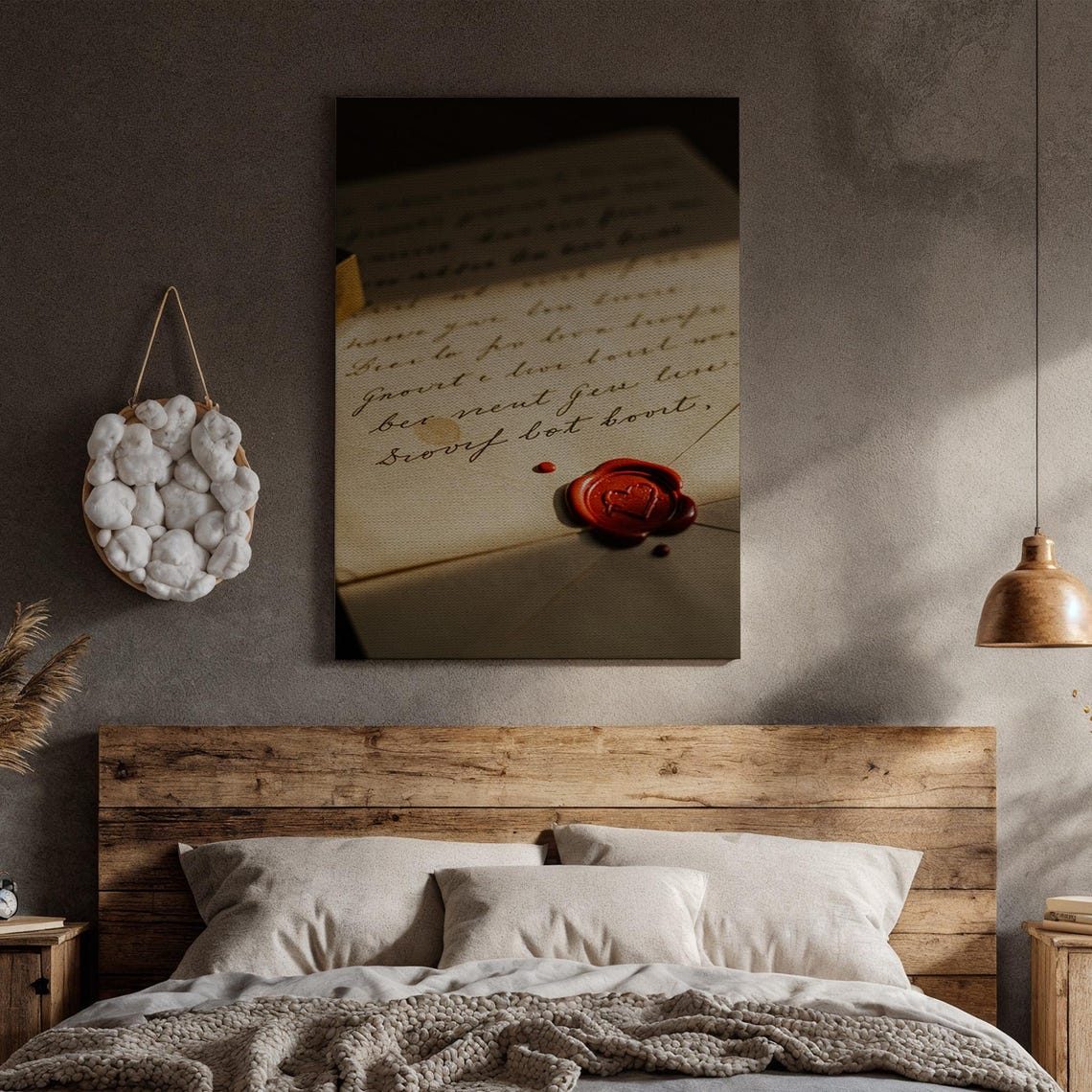 Vintage Handwritten Love Letter Red Wax Seal Romantic Art Print