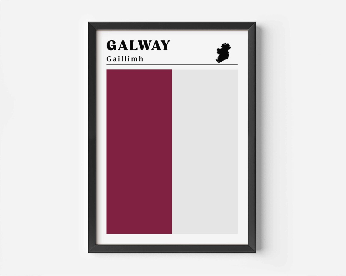 Galway Flag Poster, County Galway GAA Art Print