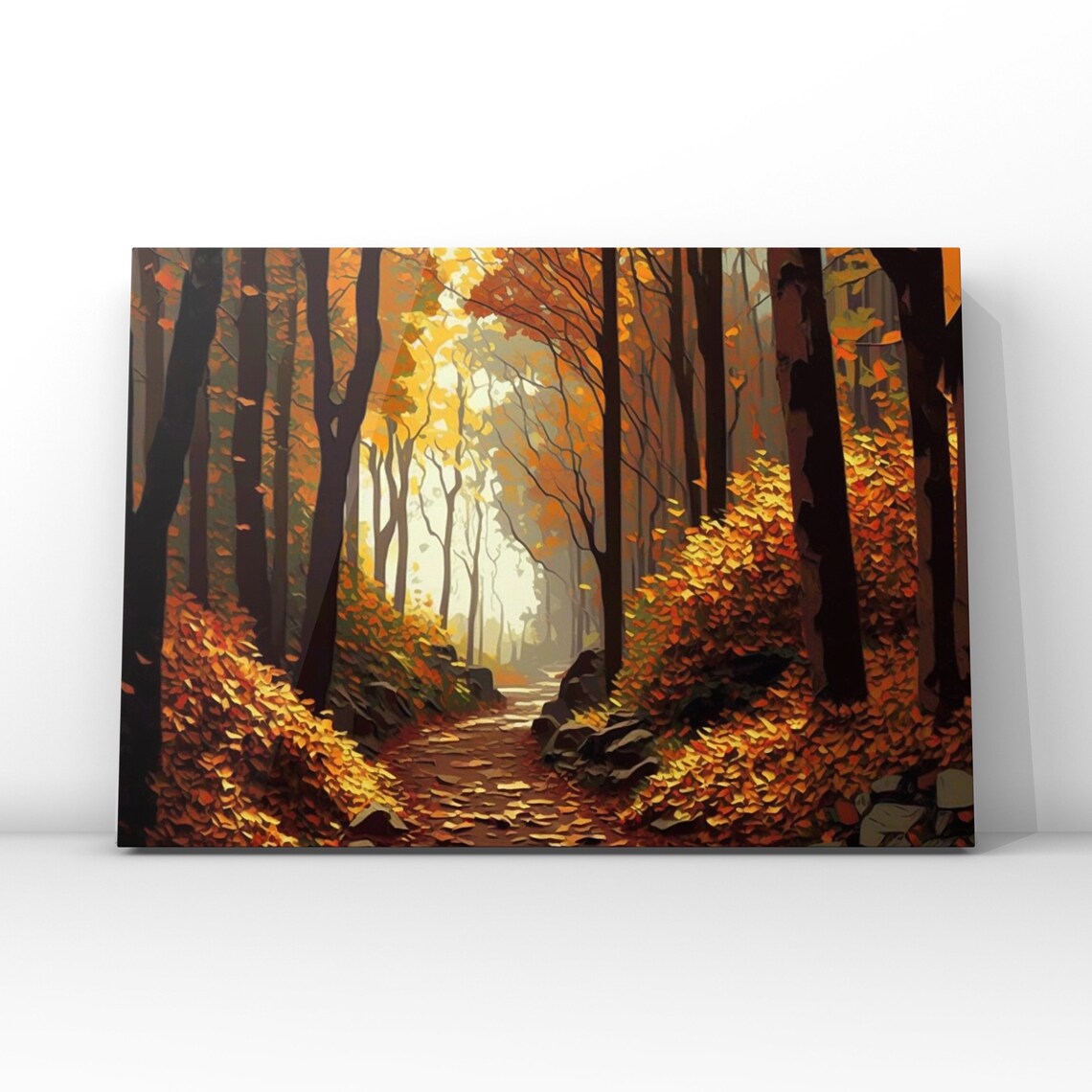 Calm Forest Flat Design Fall Landscape Print
