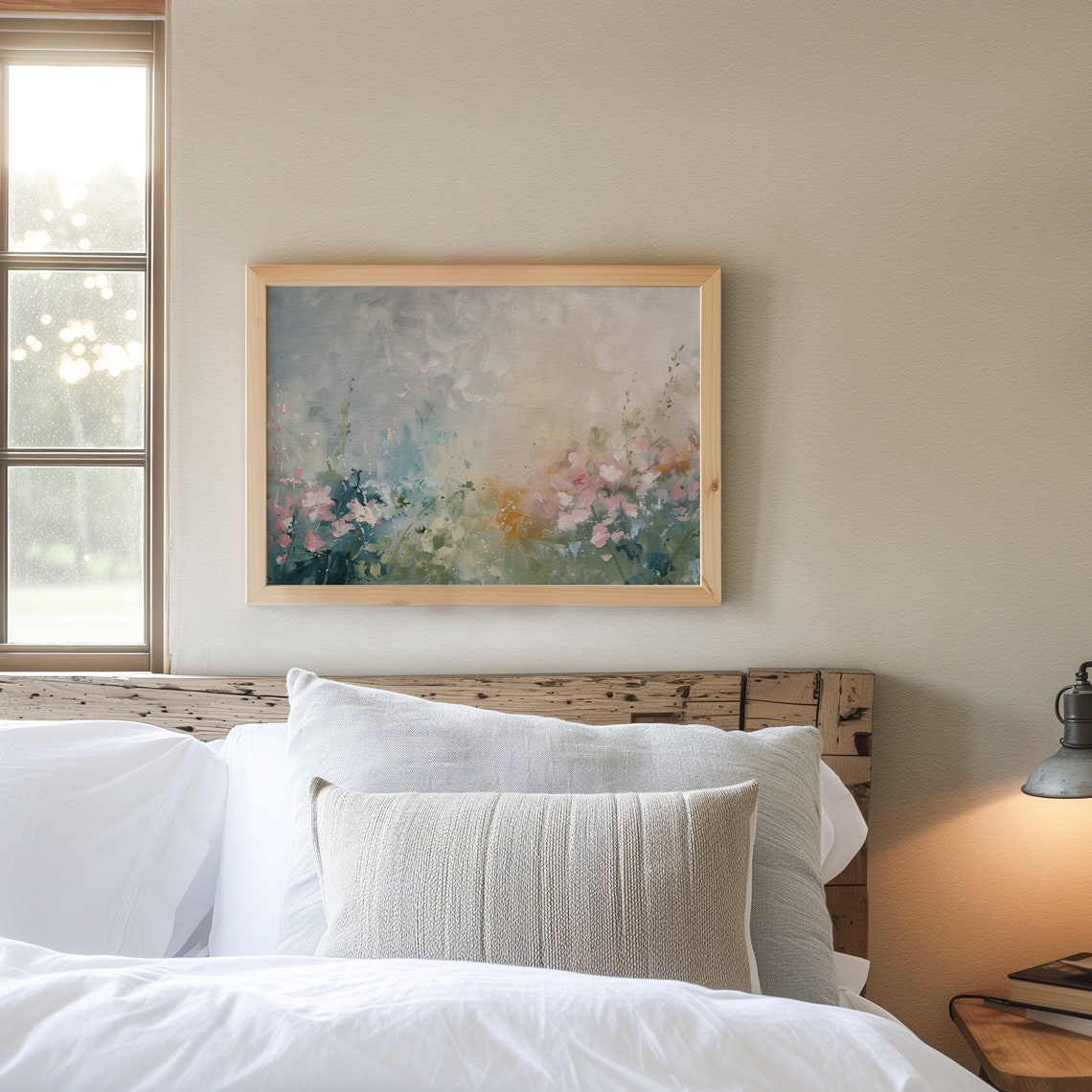 Abstract Spring Flower Field Pastel Blossom Landscape Painting Print - Image 5