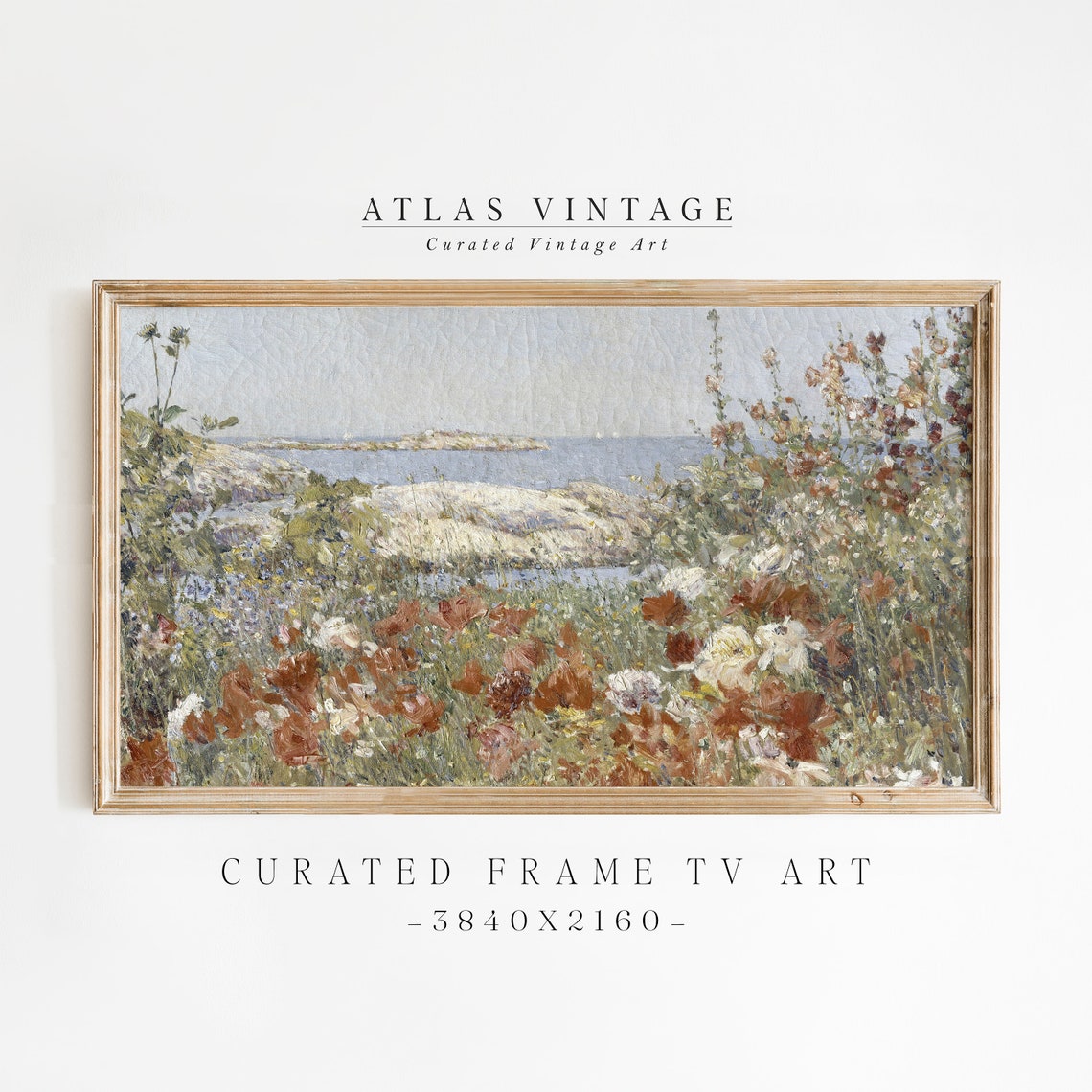 Impressionist Coastal Poppy Field Poster Flower Garden Ocean View