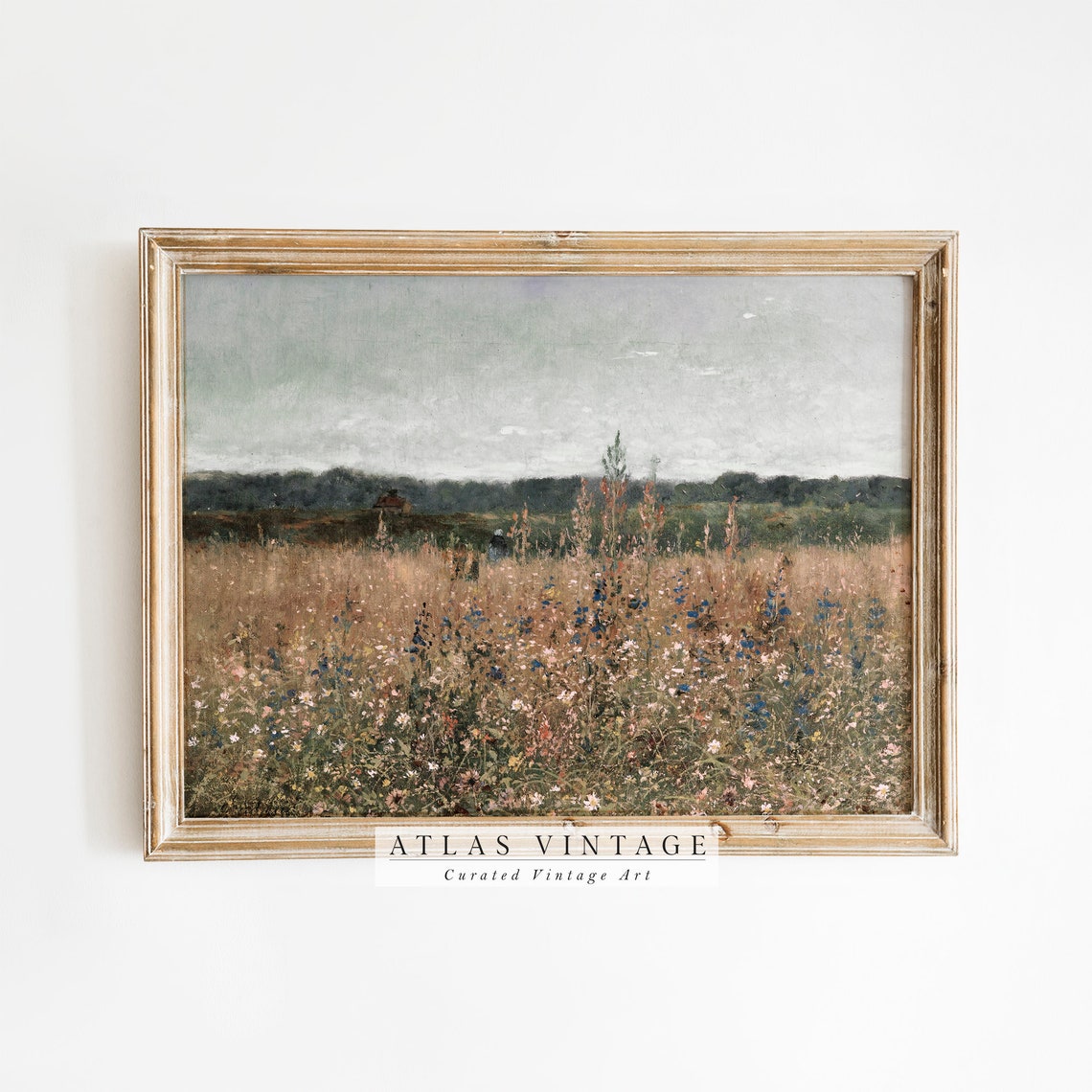 Vintage Wildflower Meadow Print Antique Floral Landscape Painting French Country Spring Dcor Farmhouse Flower Field