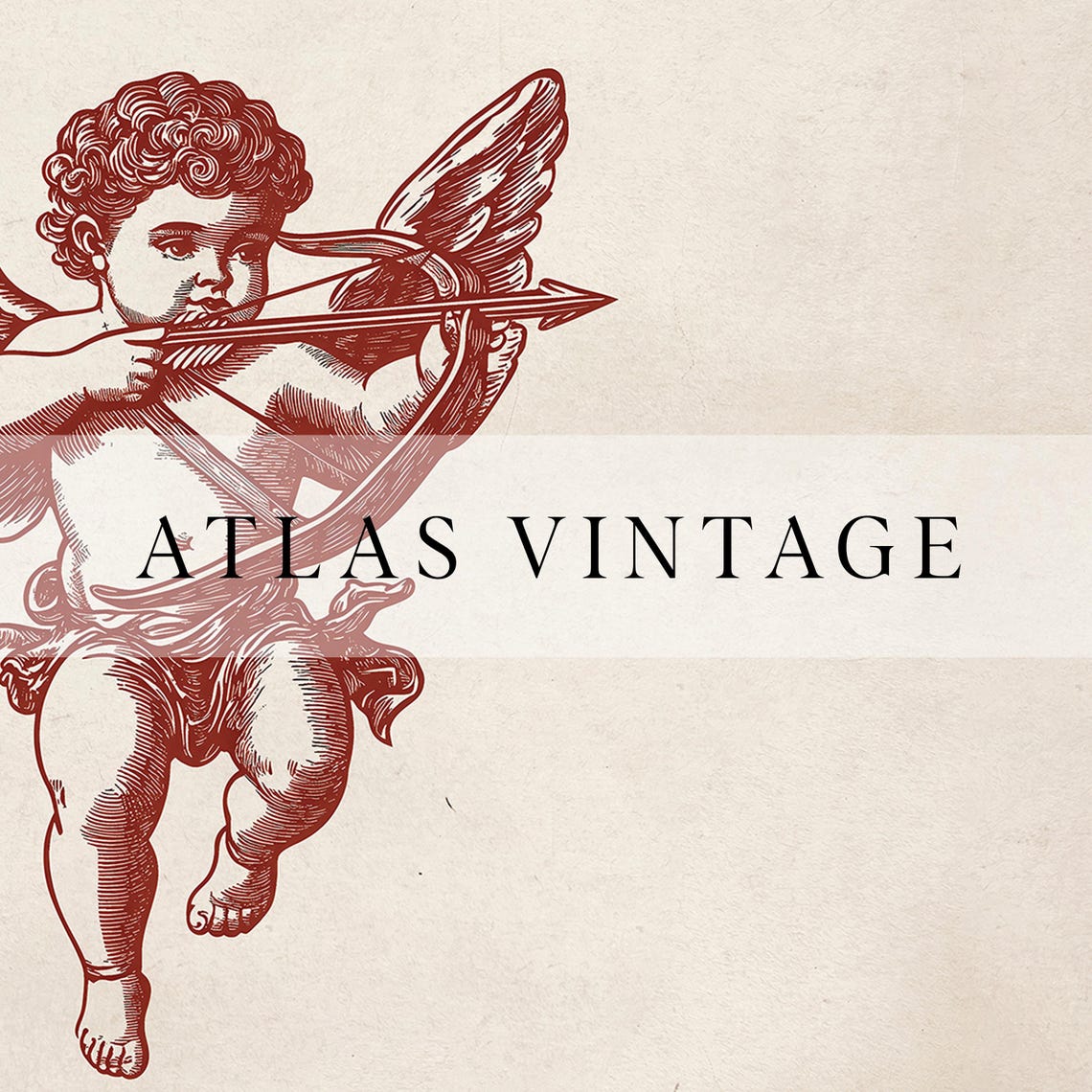 Vintage Red Engraved Cupid Drawing Bow Classic Romantic Cherub Poster - Image 8