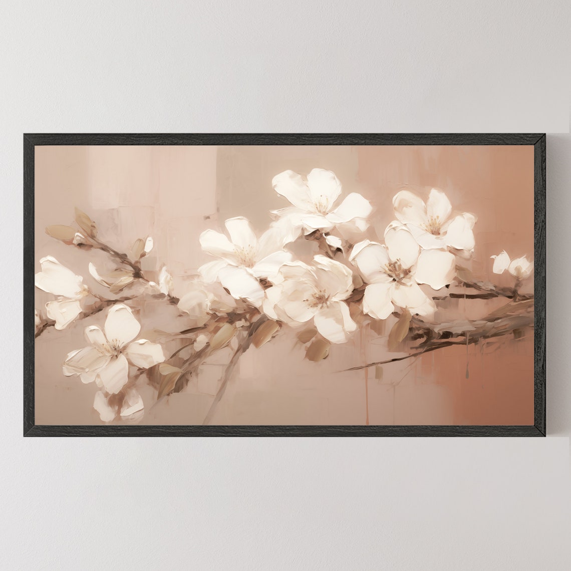 Vintage White Flower Blossom Branch Antique Floral Painting Poster - Image 5