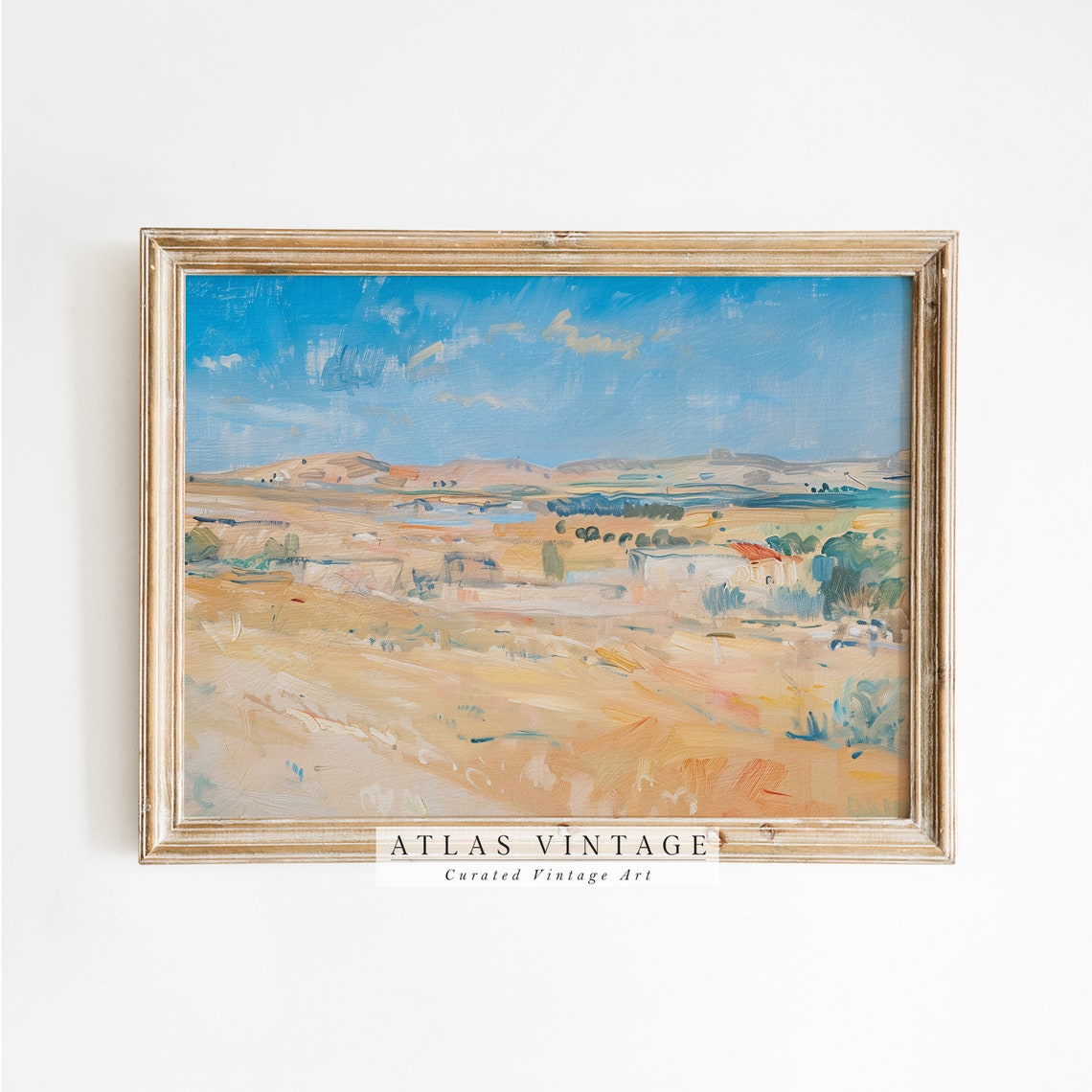 Colorful Impressionist Summer Field Pastel Landscape Painting Print
