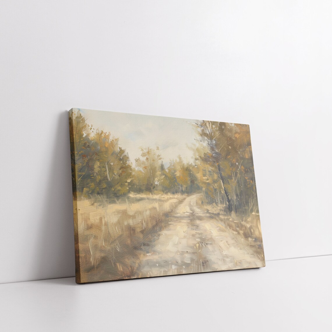 Golden Autumn Path Country Road Vintage Impressionist Landscape Painting Poster - Image 4