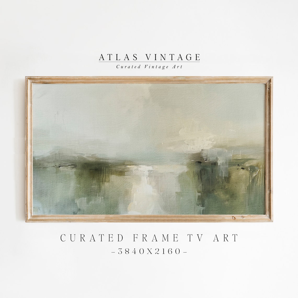Abstract Sage Green Misty Landscape Modern Soft Neutral Art Poster