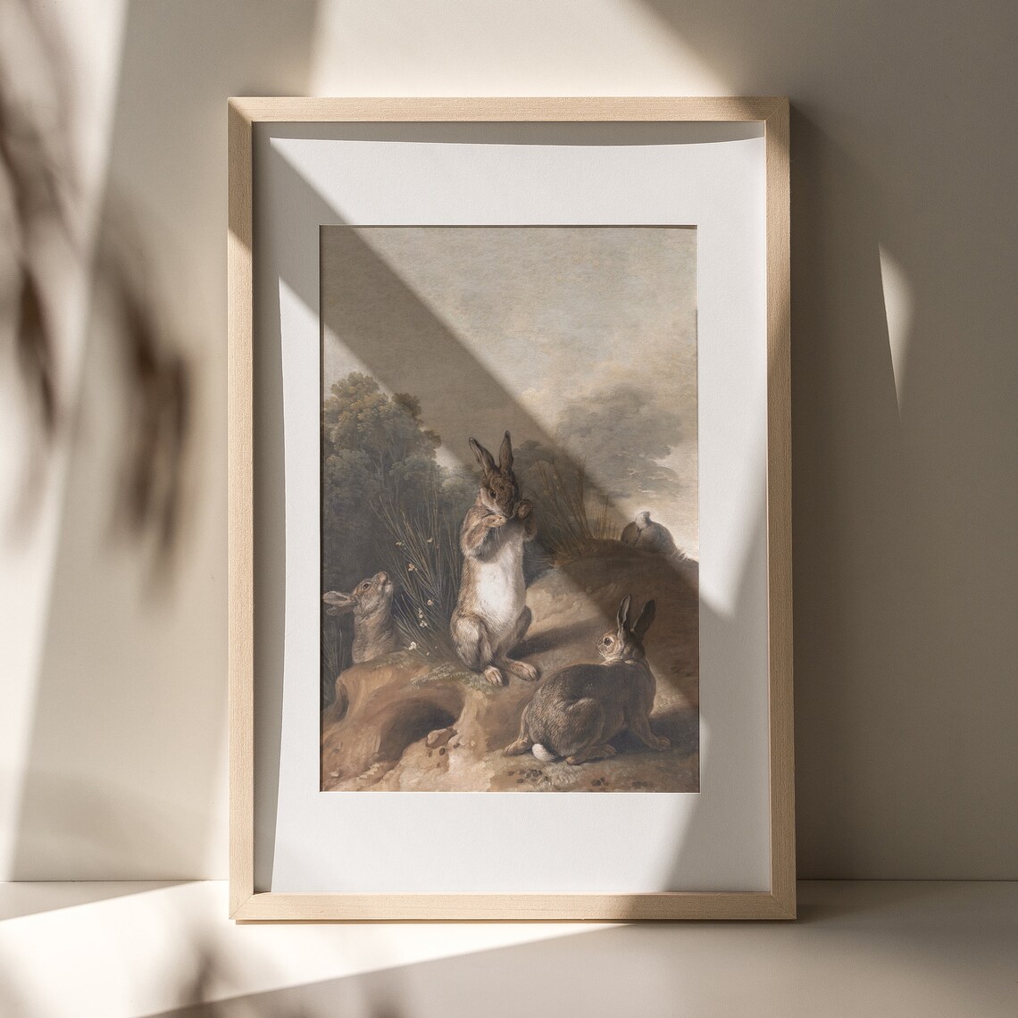 Vintage Rabbits on Rocky Hillside Antique Hares Classic Animal Art Poster - Image 4