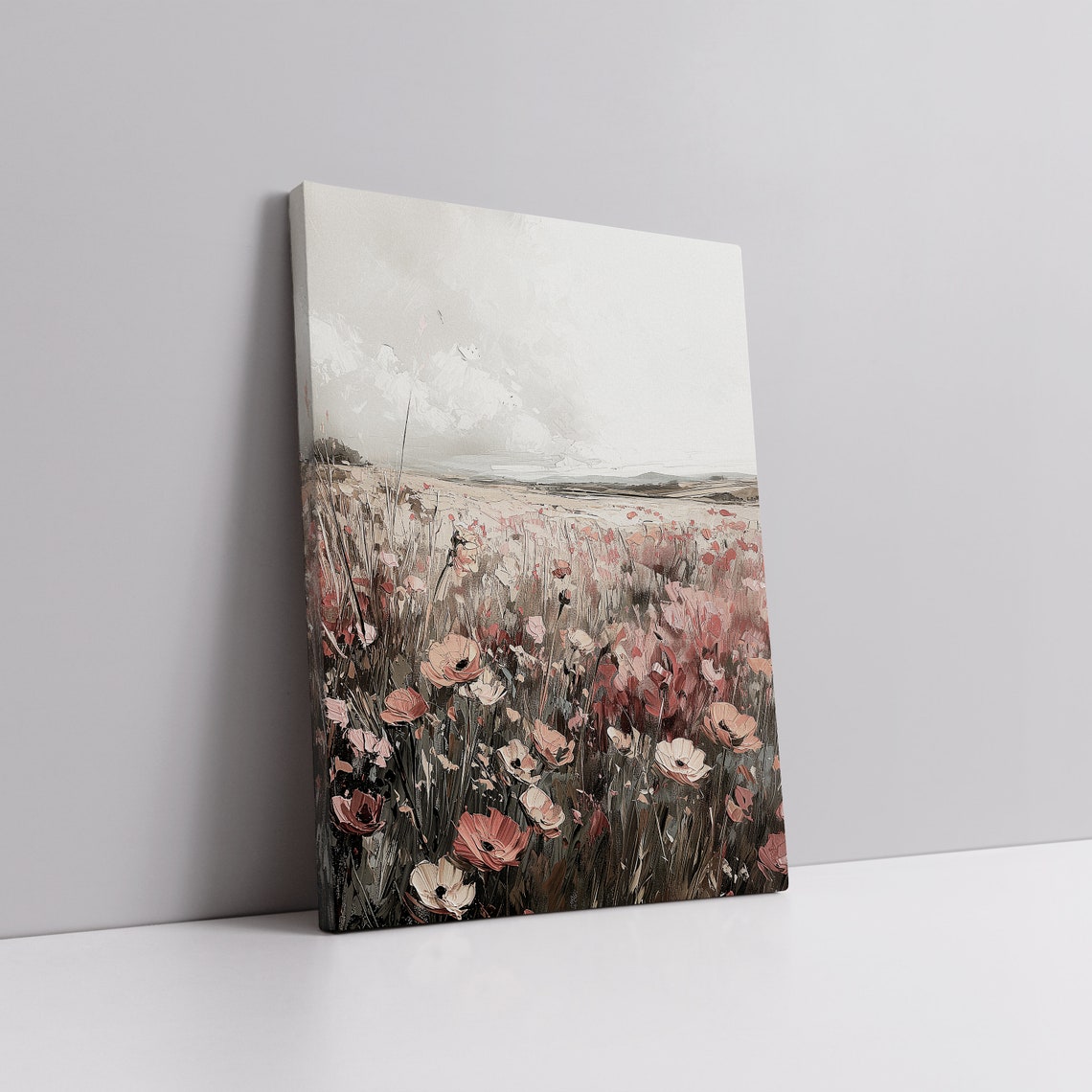 Vintage Floral Spring Print Landscape Flower Meadow Oil Painting Wildflower Field Country Farmhouse Wall Art - Image 5