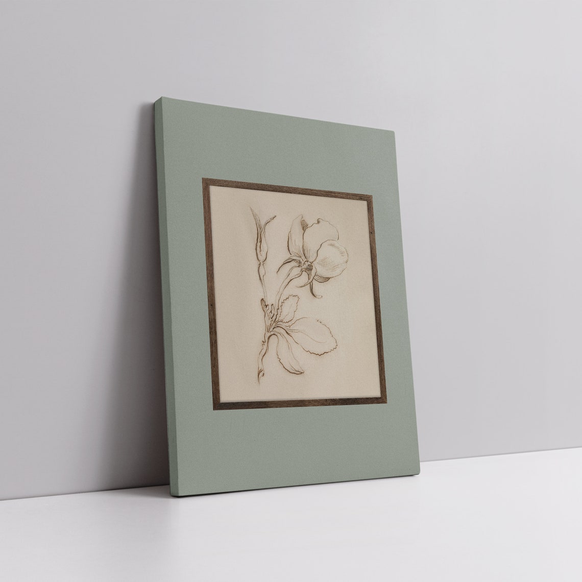 Minimalist Sepia Rose Sketch Line Drawing Antique Botanical Wall Art - Image 5