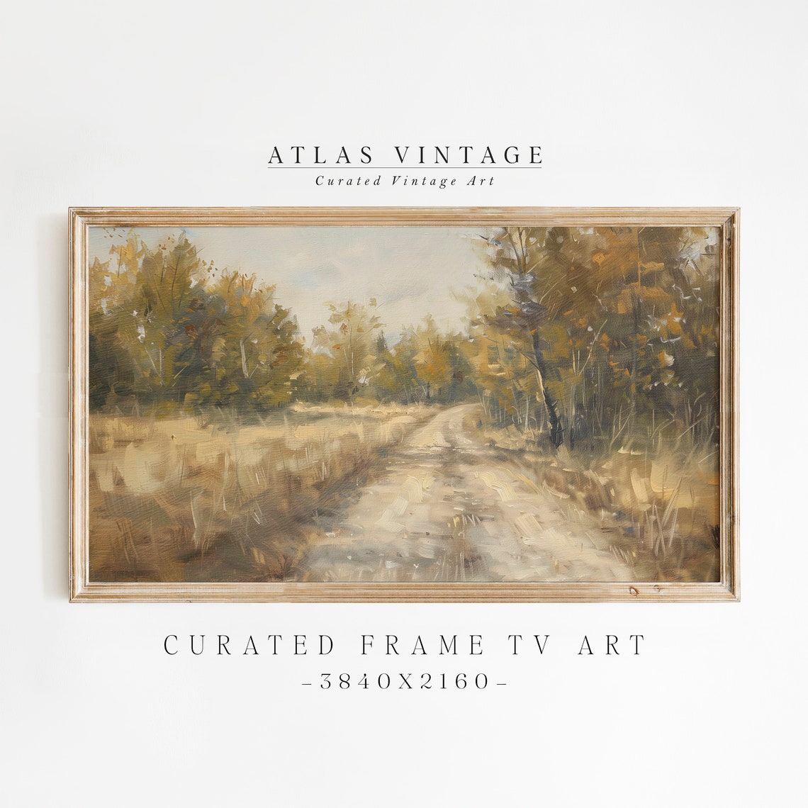 Autumn Dirt Road through Golden Trees Countryside Lane Poster