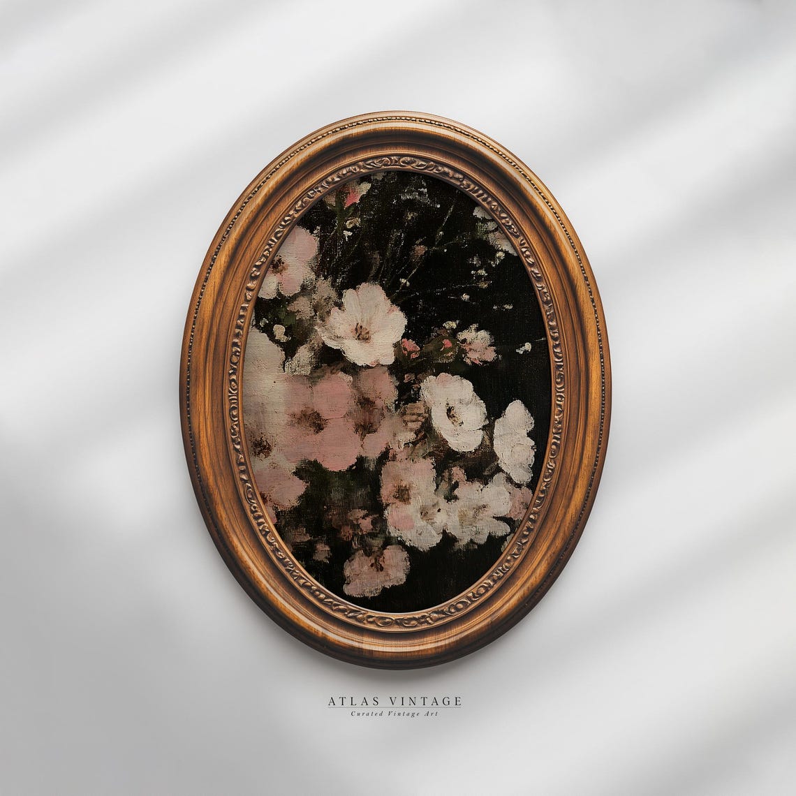 Moody Pink Cherry Blossom Flowers on Dark Background Floral Poster - Image 7