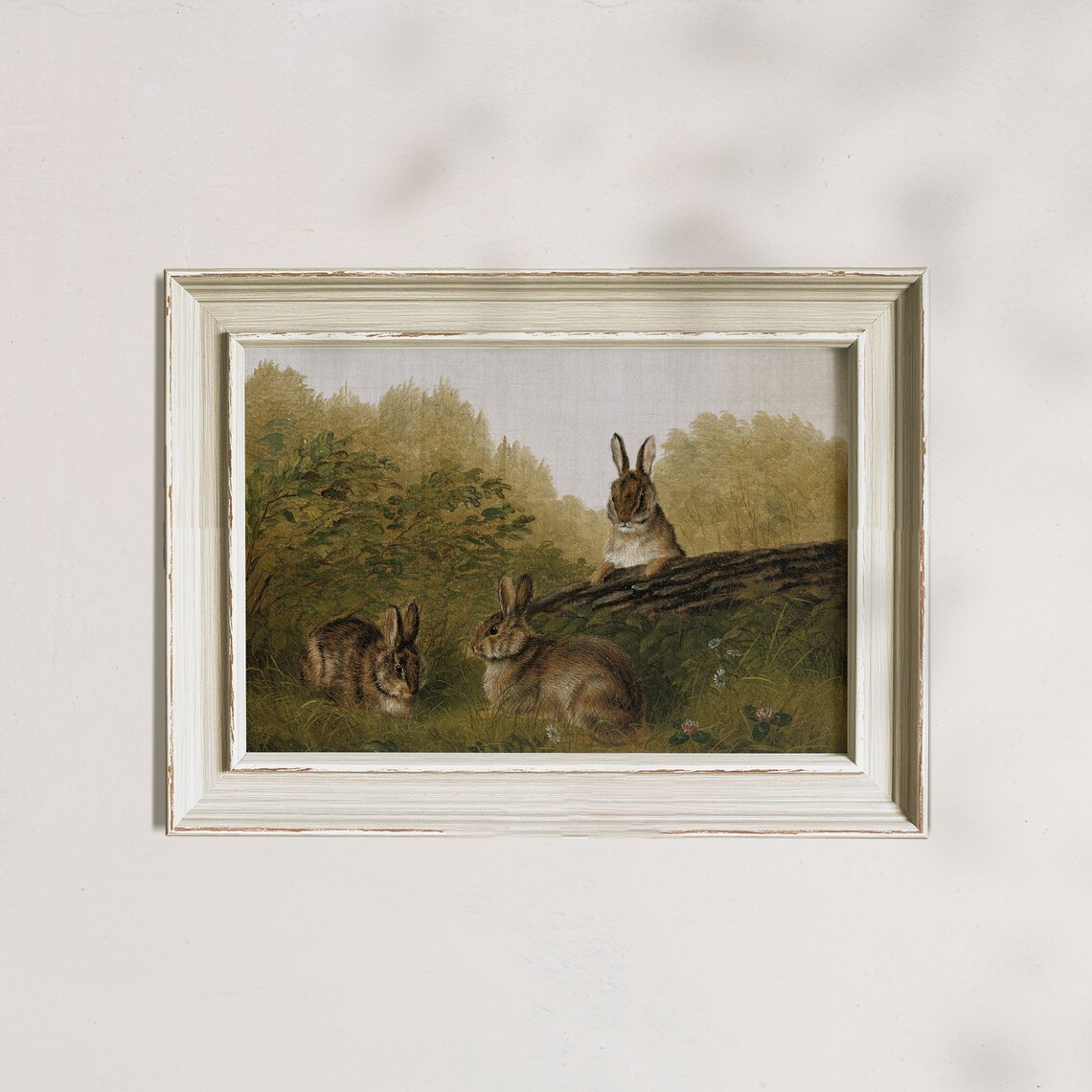 Vintage Woodland Rabbit Painting Antique Easter Bunny Family Art Poster - Image 8