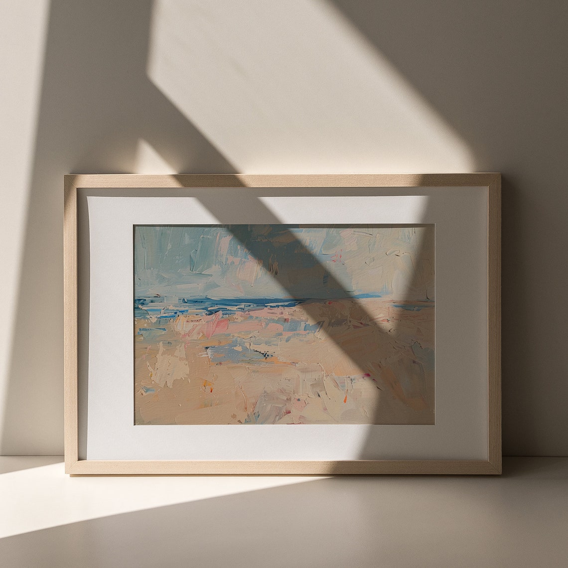 Vintage Blue Ocean Beach Abstract Seascape Modern Pastel Poster - Image 5