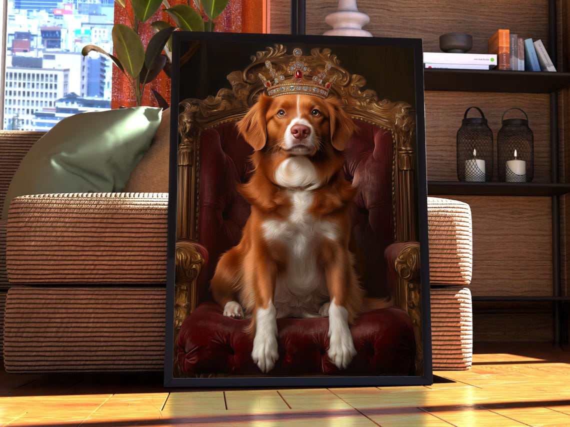 Nova Scotia Duck Tolling Retriever Crown Throne Dog Wall Art
