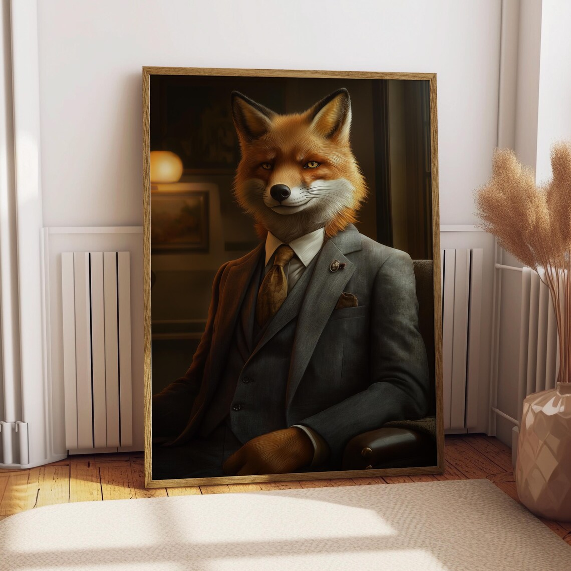 Fox Portrait Pet Poster Custom Art Wall Cute Animal Gift For Lover Owner Wildlife