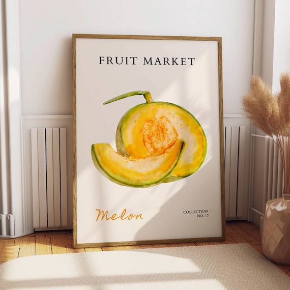 Melon Watercolor Fruit Market Collection No. 17 Kitchen Poster