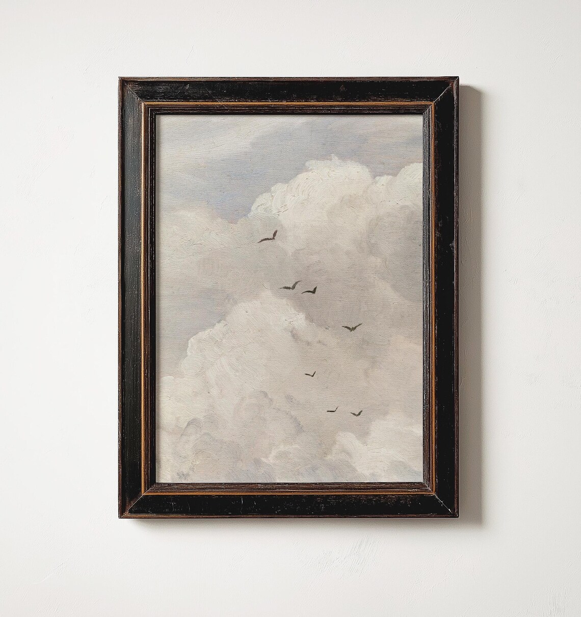Cloudscape Vintage Birds in Cloud, Relaxing Art Print - Image 2