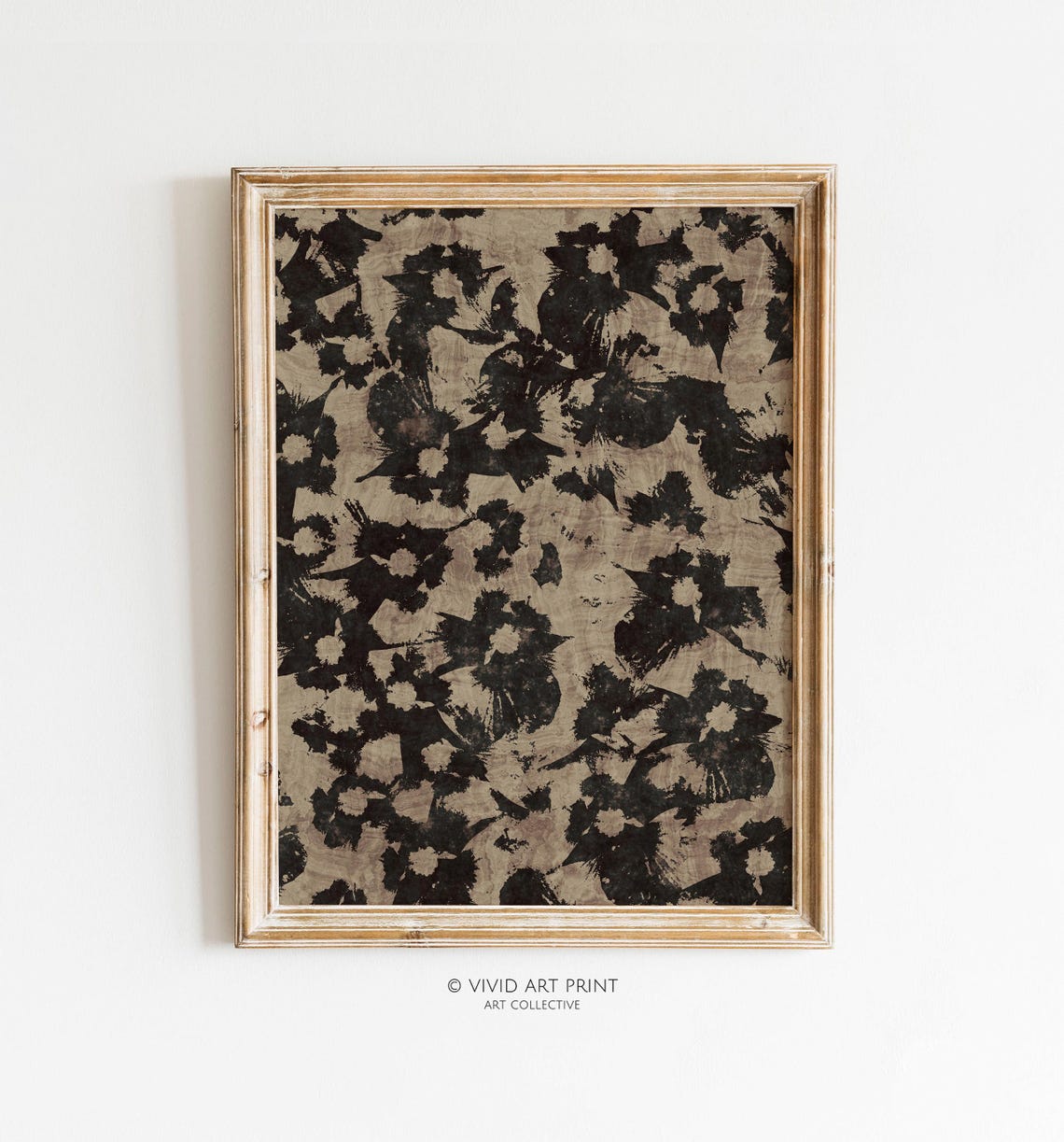 Neutral Abstract Floral Pattern Botanical Art Print