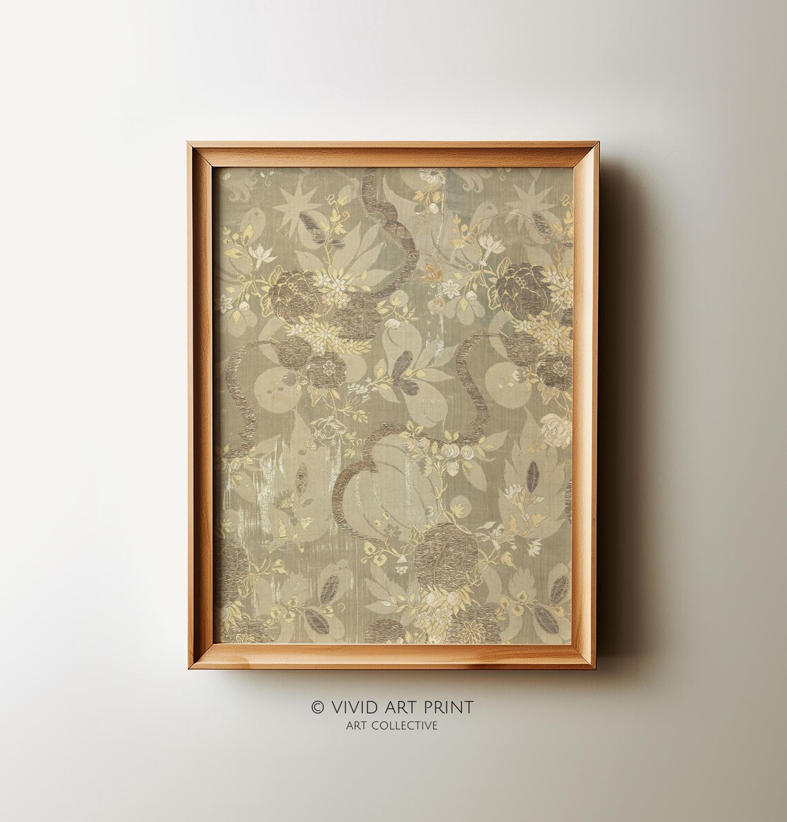 Golden Garden Textile, Antique French Brocade