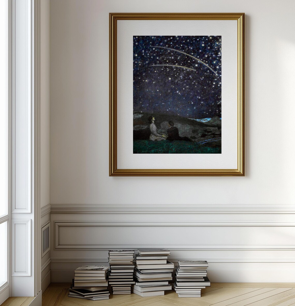 Shooting Stars Night Sky, Vintage Wall Art Print - Image 3